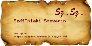Széplaki Szeverin névjegykártya